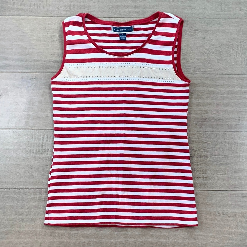 ❤️ Karen Scott Striped Sleeveless Tank Top